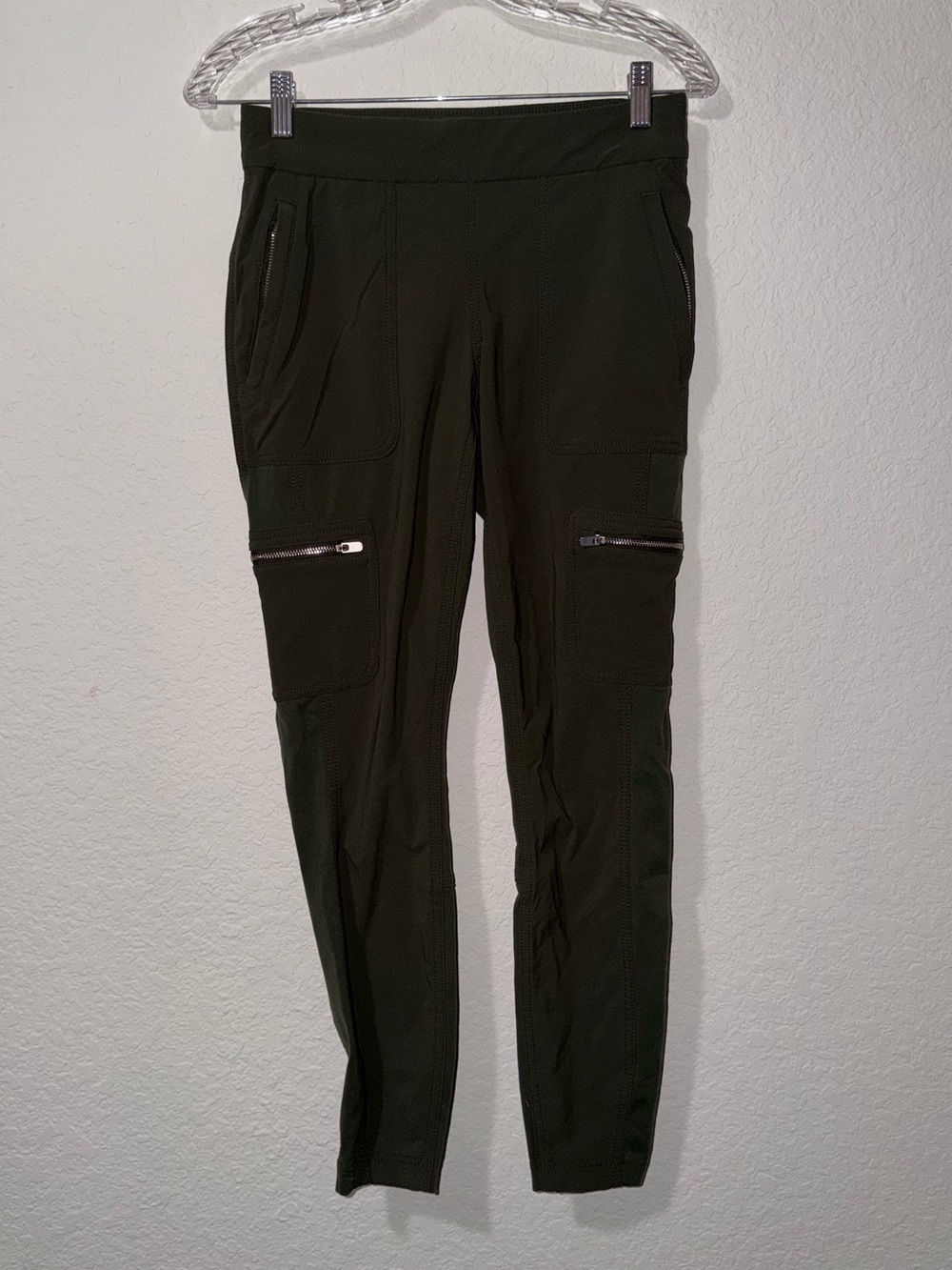 Athleta Green Ponte Cargo Leggings